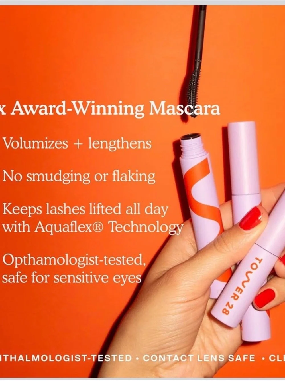 Tower 28 Pink Mascara Tube with Orange Accent-Jet